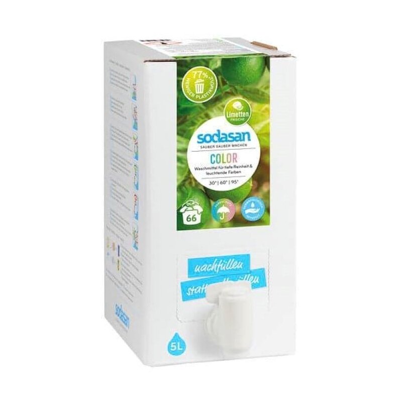 Detergent bio lichid rufe albe si color, lime 5 l sodasan