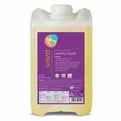 Detergent lichid pentru rufe albe si colorate cu lavanda, ecologic, 5L, Sonett
