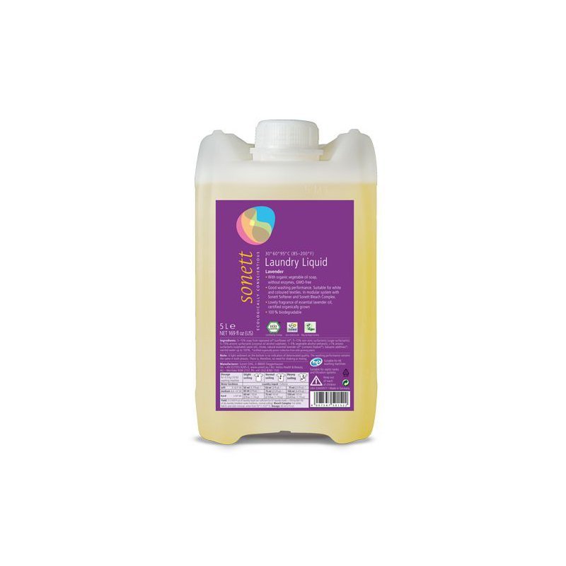 Detergent Lichid Pentru Rufe Albe Si Colorate Cu Lavanda, Ecologic, 5l, Sonett