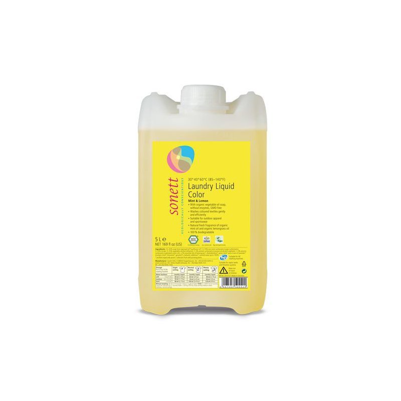 Detergent Lichid Pentru Rufe Colorate Cu Menta Si Lamaie, Ecologic, 5l, Sonett