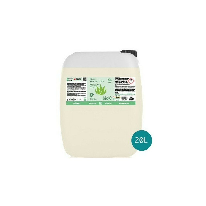 Detergent ecologic pentru spalat vase cu aloe vera, 20l - biolu