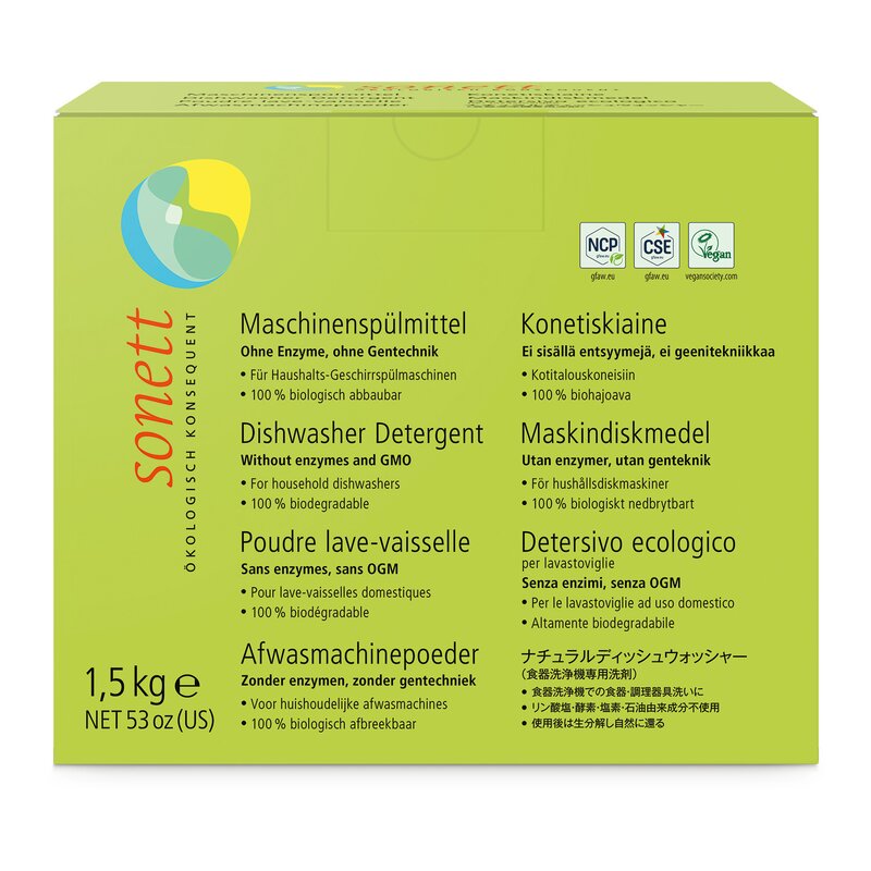 Detergent praf pentru masina de spalat vase, ecologic, 1.5kg, Sonett