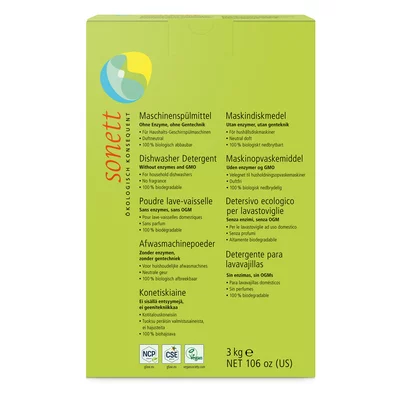 Detergent praf pentru masina de spalat vase, ecologic, 3kg, Sonett