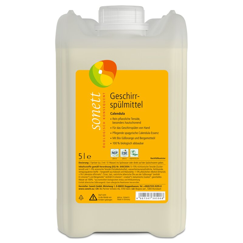 Detergent lichid pentru vase cu galbenele ecologic 5l Sonett