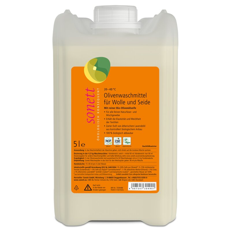 Detergent lichid pentru lana si matase ecologic 5l Sonett