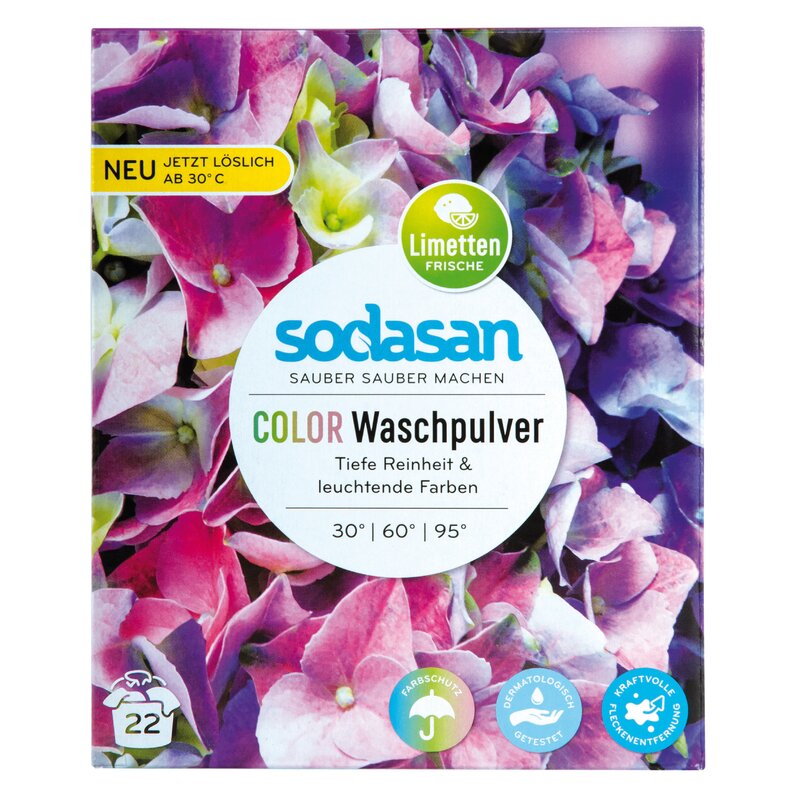 Detergent praf bio de rufe albe si colorate lime 1010g sodasan