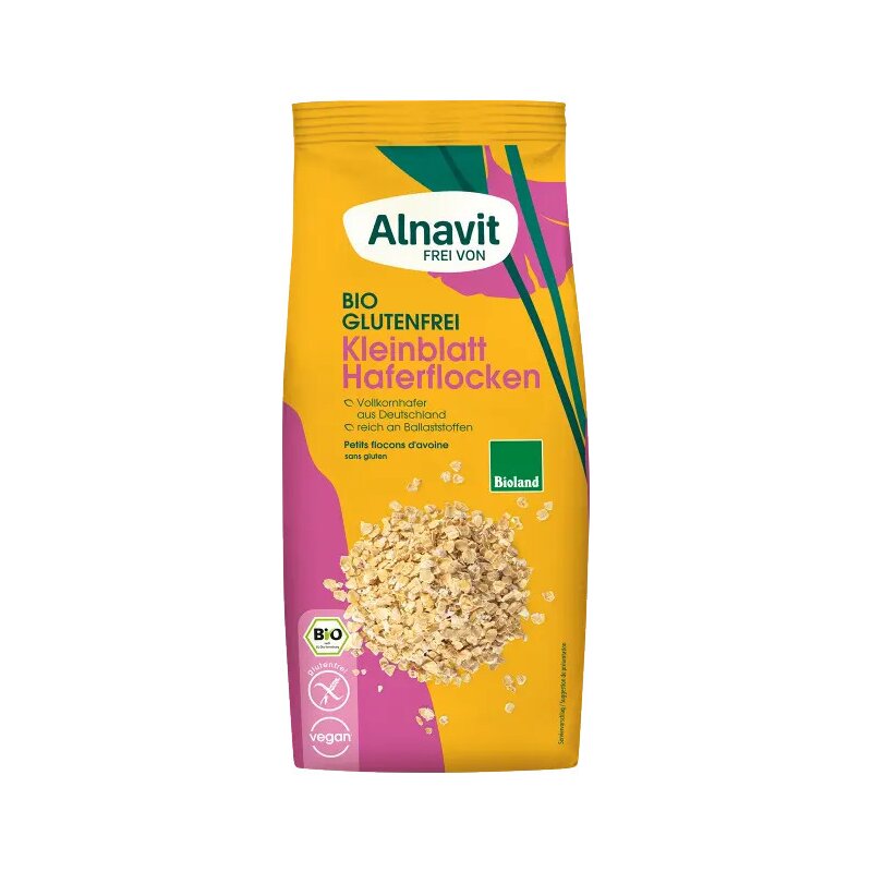 Fulgi de ovaz fini, fara gluten, bio, 450g alnavit
