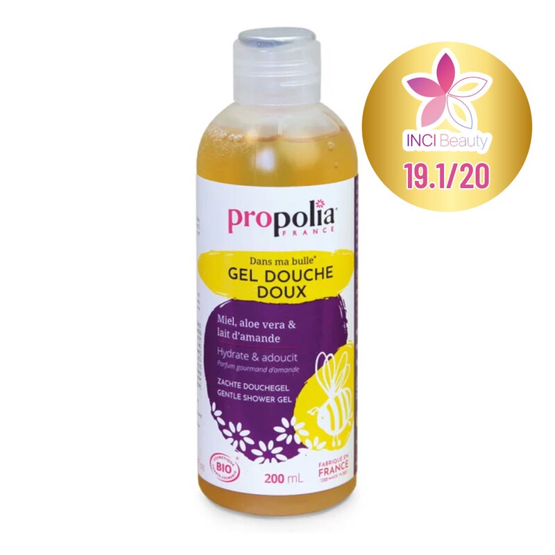 Gel de dus delicat cu miere, aloe vera si migdale ecologic 200ml Propolia