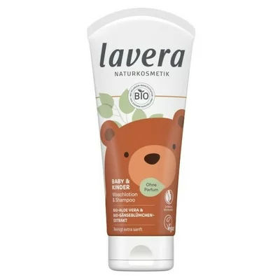 Gel de dus si sampon cu aloe vera si extract de margarete pentru bebelusi si copii 200ml Lavera