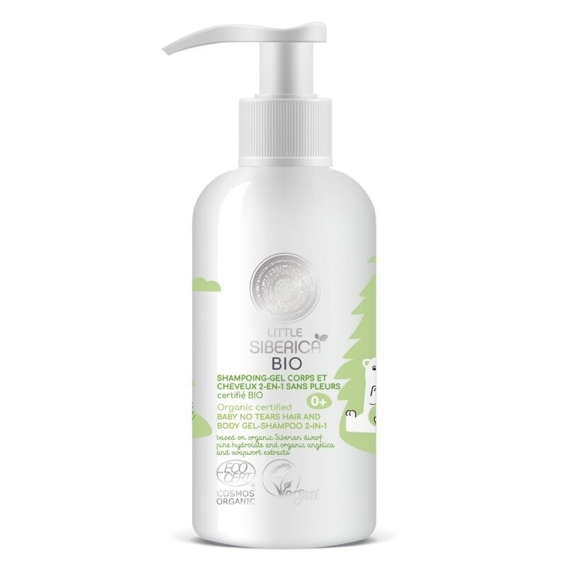 Gel de dus si sampon fara lacrimi pentru bebe si copii, 250ml, little siberica