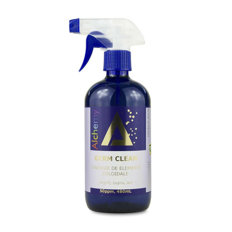 Germ clean, sinergie de argint, cupru și aur coloidal (50ppm), 480 ml - pure alchemy
