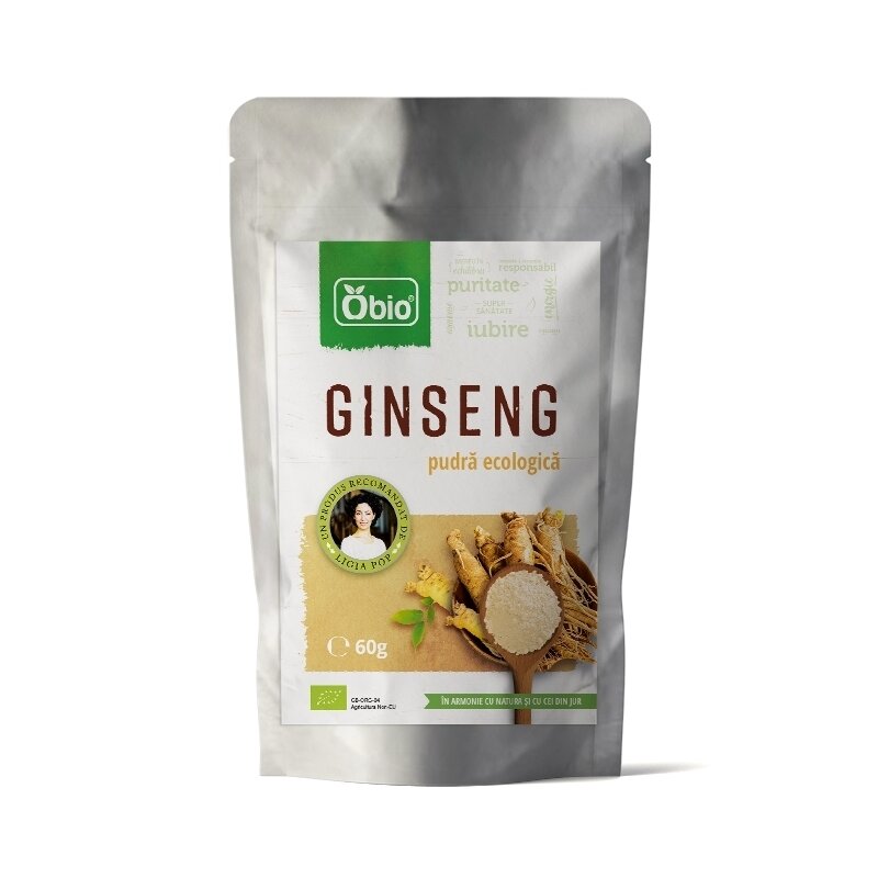 Ginseng panax pudra bio, 60g - obio