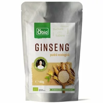 Ginseng panax pudra bio, 60g - Obio PROMO
