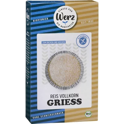 Gris integral din orez, fara gluten, bio, 250g, Werz PRET REDUS