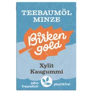 Guma de mestecat cu tea tree si menta indulcita cu xylitol 20 drajeuri 28g Birkengold