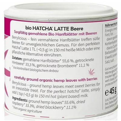 Hatcha latte cu fructe, bio, 45g Medihemp