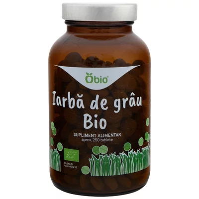 Iarba de grau, bio, 250 tablete (125g), Obio PRET REDUS