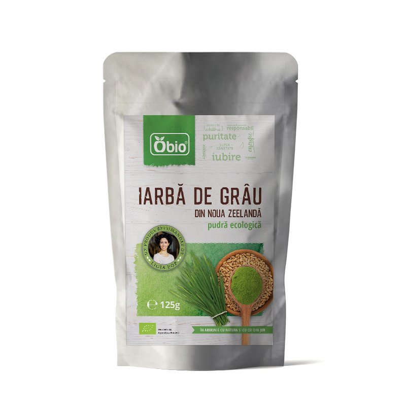 Iarba de grau pulbere bio noua zeelanda, 125g - obio