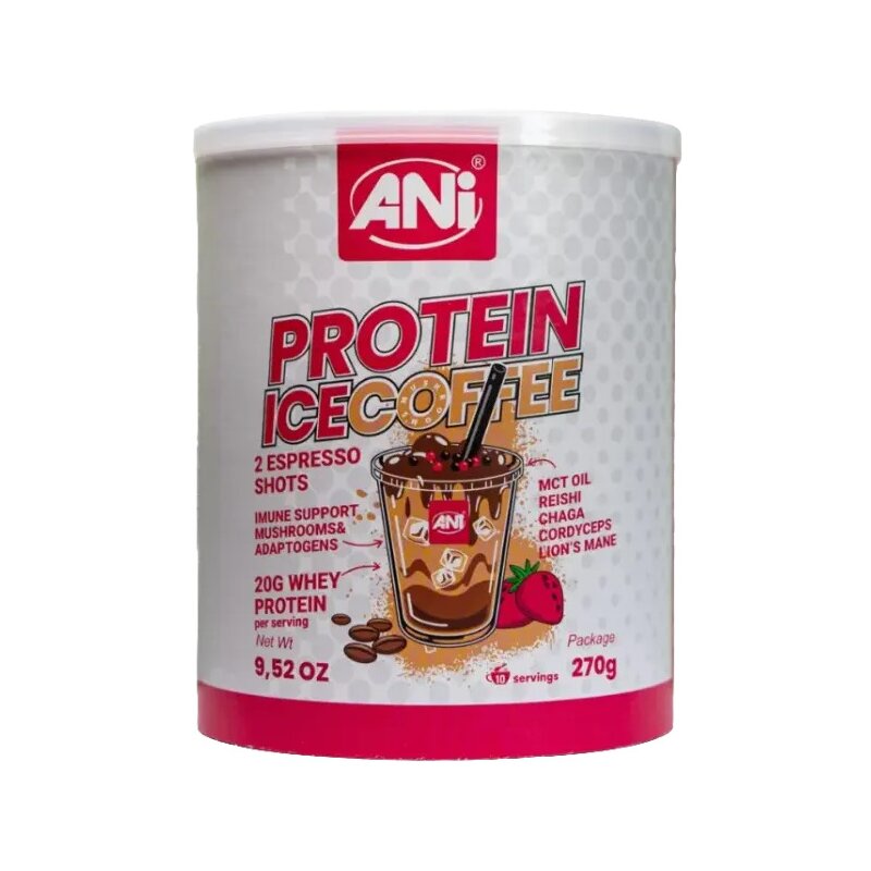 Ice coffee proteic instant cu capsuni 270g ANi