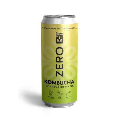 Kombucha bio ZERO zahar MAR VERDE & FLORI DE SOC 330ml Green Roots