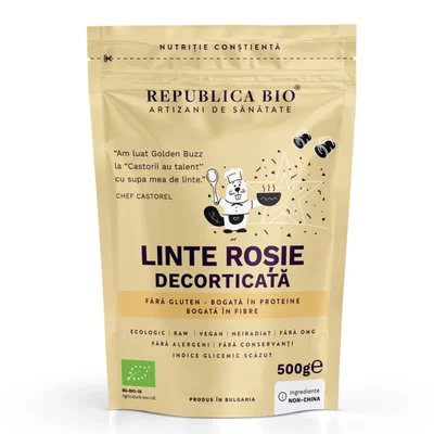 Linte rosie decorticata FARA GLUTEN, 500g, bio, Republica BIO