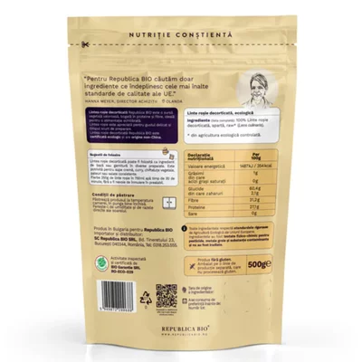 Linte rosie decorticata FARA GLUTEN, 500g, bio, Republica BIO
