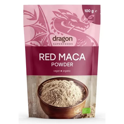 Maca rosie pulbere bio 100g Dragon Superfoods