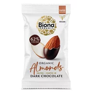 Migdale sarate invelite in ciocolata neagra bio 30g Biona