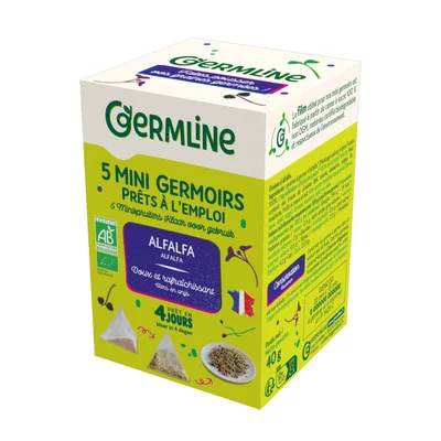 Mini germinatoare cu seminte de alfalfa, bio, 5 bucati x 8g, 40g, Germline PRET REDUS
