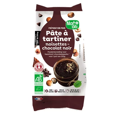 Mix pentru crema tartinabila alune si ciocolata neagra, bio, 170g, Nat-ali PRET REDUS