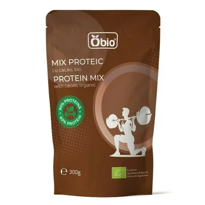 Mix proteic cu cacao bio 300g Obio PRET REDUS