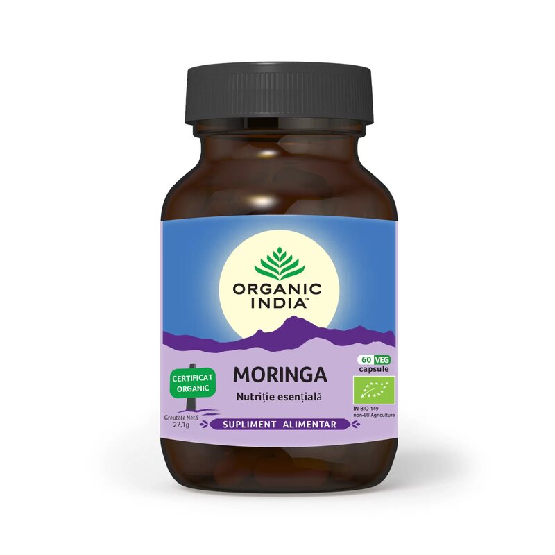 Moringa - nutritie esentiala, 60 caps veg, organic india