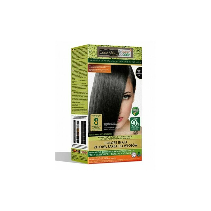 Negru 1.0 Vopsea henna gel fara amoniac, Indus Valley