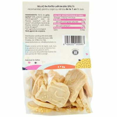 Biscuiti animalute din grau spelta bio 100g Obio - PRET REDUS