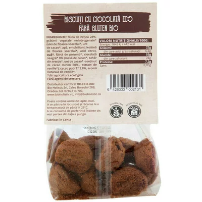 Biscuiti cu ciocolata fara gluten bio 100g Obio PROMO