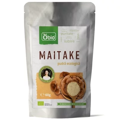 Maitake pulbere raw bio, 60g - Obio - PRET REDUS