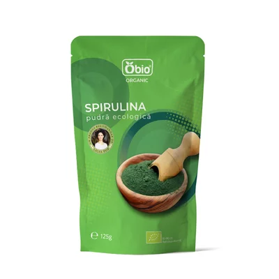 Spirulina PUDRA raw bio, 125gr - Obio PRET REDUS