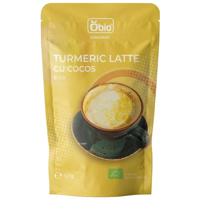 Turmeric latte cu cocos bio, 125g - Obio PROMO