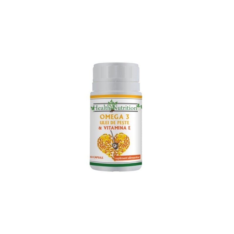 Omega 3 ulei de peste 500 mg + vitamina e 5mg, 60 capsule moi, health nutrition