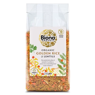 Orez auriu si linte bio 250g Biona PRET REDUS