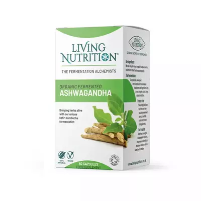 Organic Fermented Ashwagandha 600 mg Full Spectrum, 60 capsule, Living Nutrition