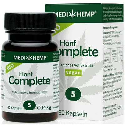 Organic Hemp Complete Capsule cu CBD 5%, 60 capsule Medihemp