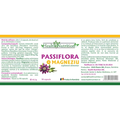 Passiflora cu Magneziu, 90cps - Health Nutrition