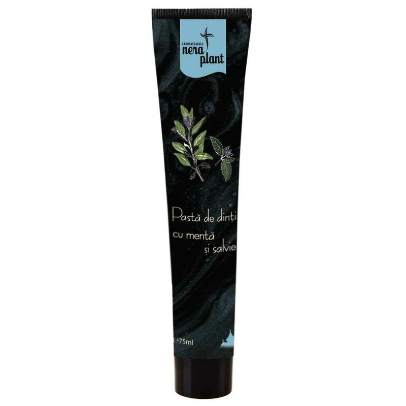 Pasta de dinti naturala cu menta si salvie, 75ml, laboratoarele nera plant