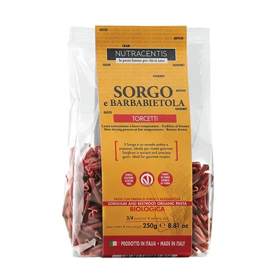 Paste cu faina de sorg si sfecla rosie bio fara gluten, 250g Nutracentis PRET REDUS