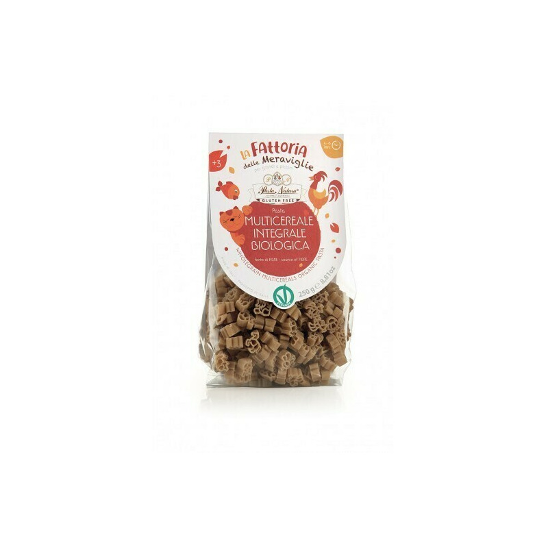 Paste integrale din multicereale fara gluten pentru copii, eco 250g pasta natura