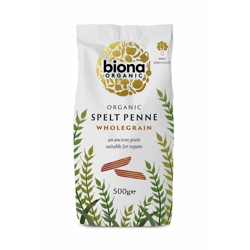 Penne din grau spelta integral eco, 500g, biona