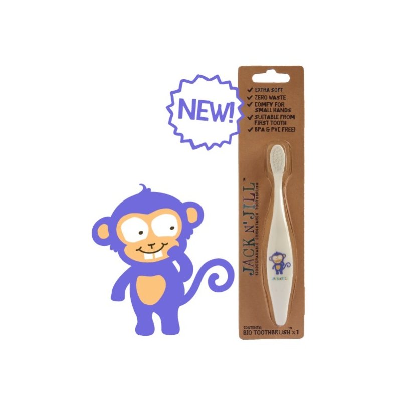 Periuta de dinti eco pentru bebe si copii, monkey - jack n jill