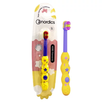Periuta de dinti pentru copii super moale 0-2 ani - galbena Nordics