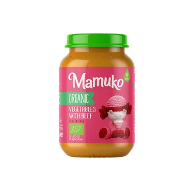 Piure de legume cu vita, bio, 190g, Mamuko PRET REDUS